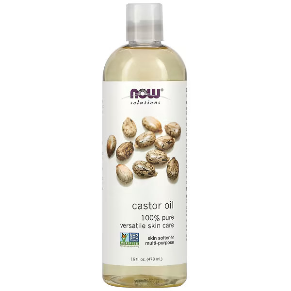 NOW Solutions Castor Oil – 100 % grynas ricinos (Ricinus communis) sėklų aliejus