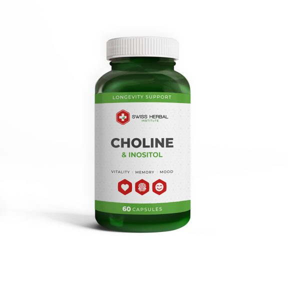 Choline & Inositol – Atminčiai, Kepenims ir Nuotaikai | Swiss Herbal | 60 kaps.