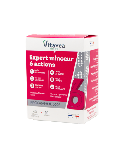 VITAVEA Lieknėjimo ekspertas, 6 veiksmai,  40  augalinės kilmės kapsulių