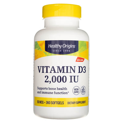 Healthy Origins vitaminas D3 2000 TV - 360 kapsulių