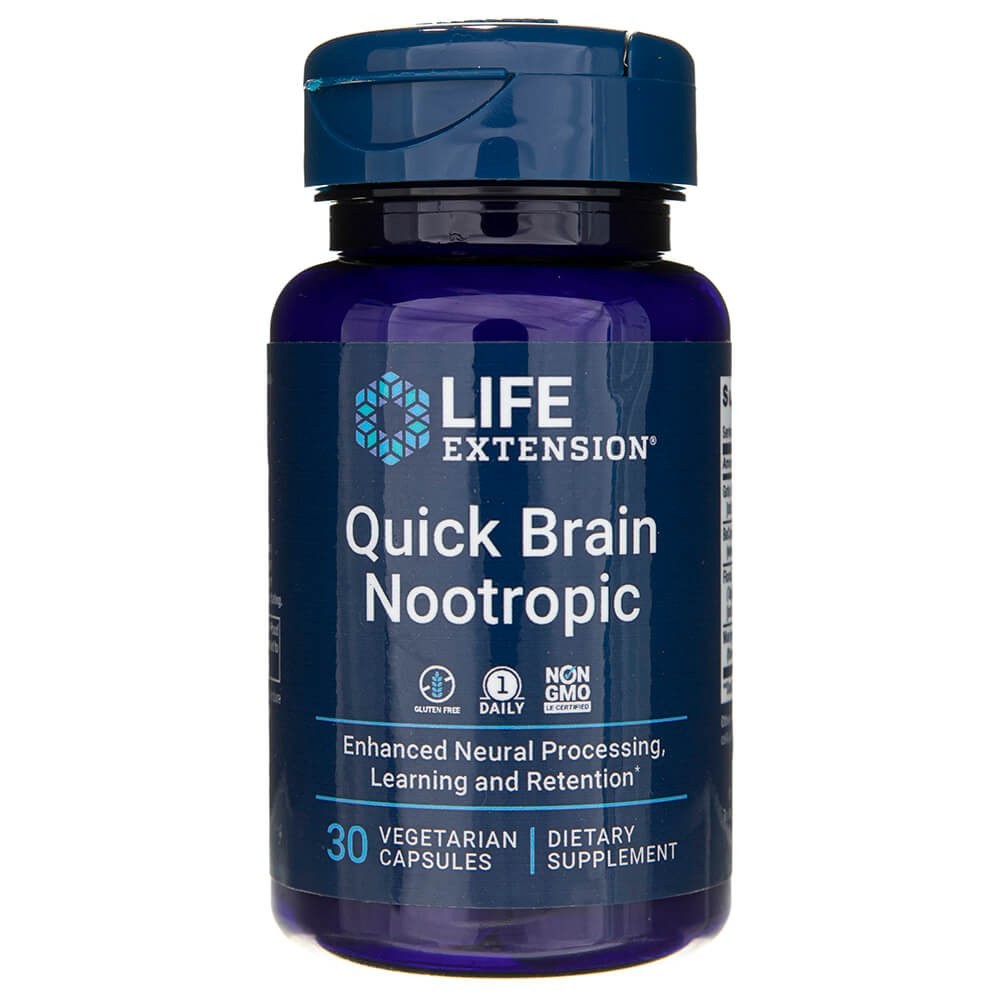 Life Extension Quick Brain Nootropic - 30 kapsulių