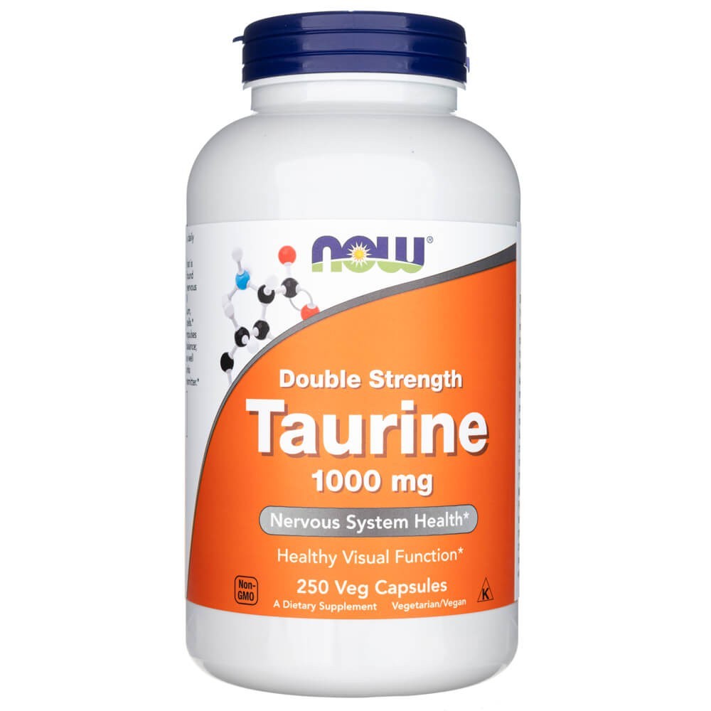 Now Foods Taurinas, dvigubas stiprumas 1000 mg - 250 kapsulių