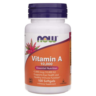 Now Foods vitaminas A 10000 TV - 100 kapsulių