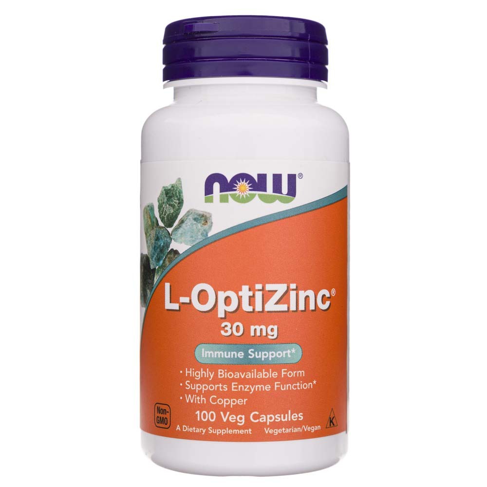 Now Foods L-OptiZinc 30 mg - 100 kapsulių