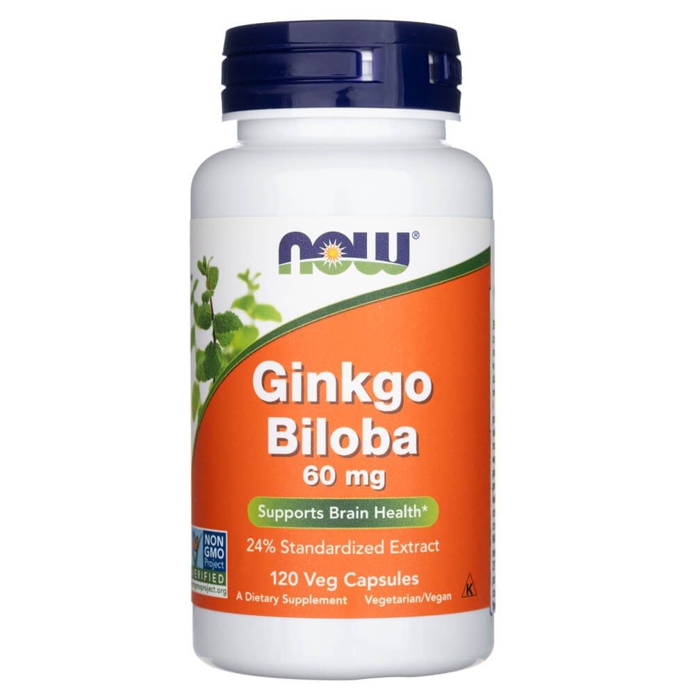 Now Foods Ginkgo Biloba 60 mg - 120 kapsulių