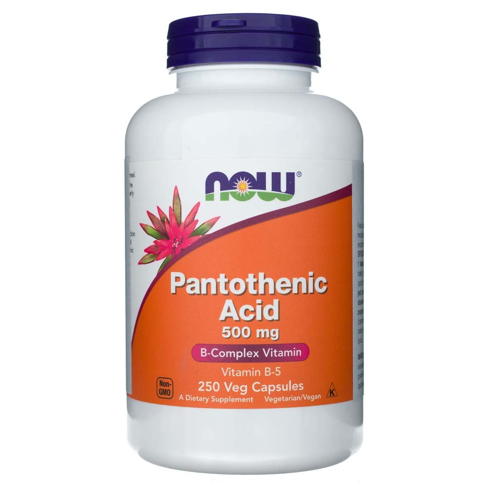 Now Foods pantoteno rūgštis 500 mg - 250 kapsulių