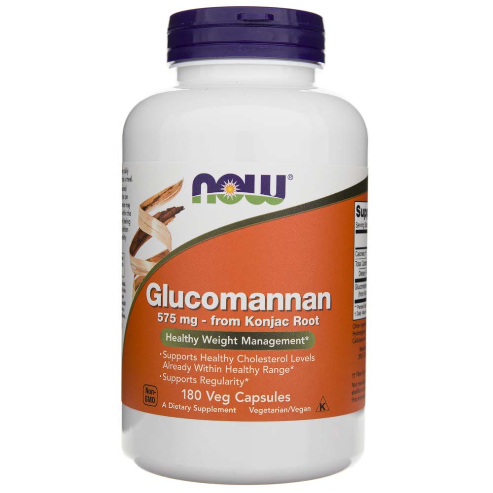 Now Foods Gliukomananas 575 mg - 180 kapsulių