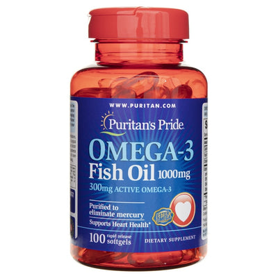 Puritan's Pride Omega-3 aliejus 1000 mg - 100 kapsulių