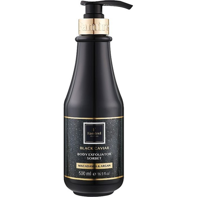 Famirel Black Caviar Šveičiamasis šerbetas / Kūno gelis su makadamija ir argano aliejumi, 500 ml
