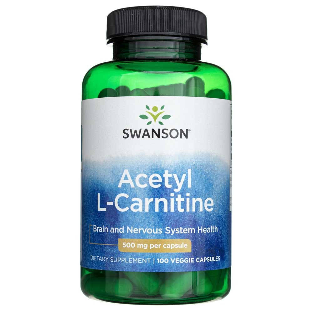 Swanson acetil L-karnitinas 500 mg - 100 kapsulių