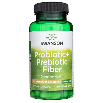 Swanson Probiotic+ Prebiotic Fiber 500 mg - 60 kapsulių