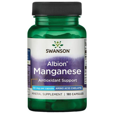 Swanson Albion mangano chelatas 10 mg - 180 kapsulių