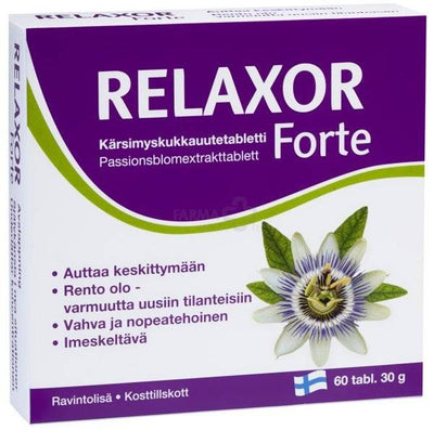 RELAXOR FORTE su pasiflorais nervų sistemai, 60 tablečių kaina