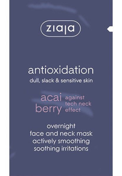 Ziaja Acai berry night smoothing face and mask, 7 ml