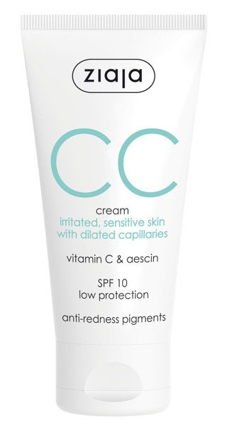 Ziaja CC cream for irritated and sensitive skin, SPF10, 50 ml