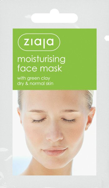 ZIAJA Moisturizing face mask with green clay, 7 ml