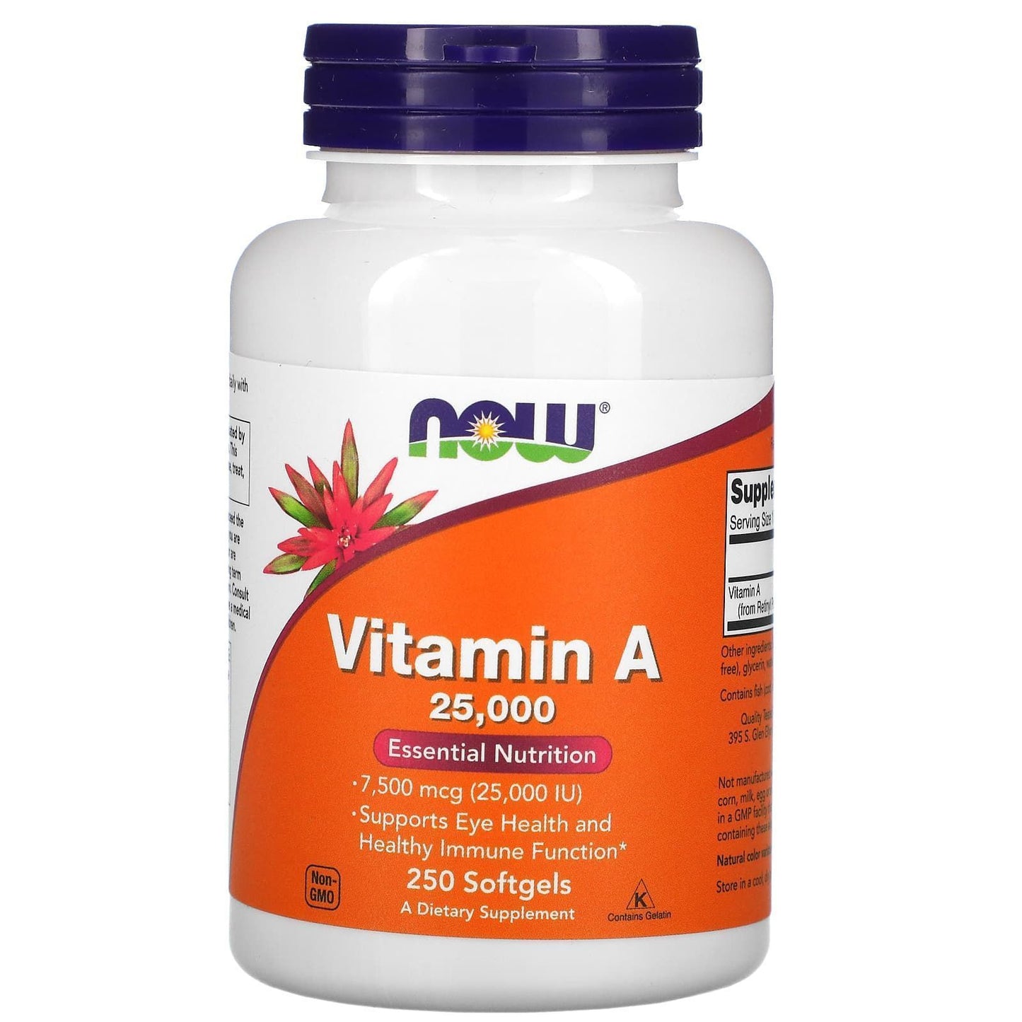 NOW Vitamin A 25,000 IU, 100 capsules