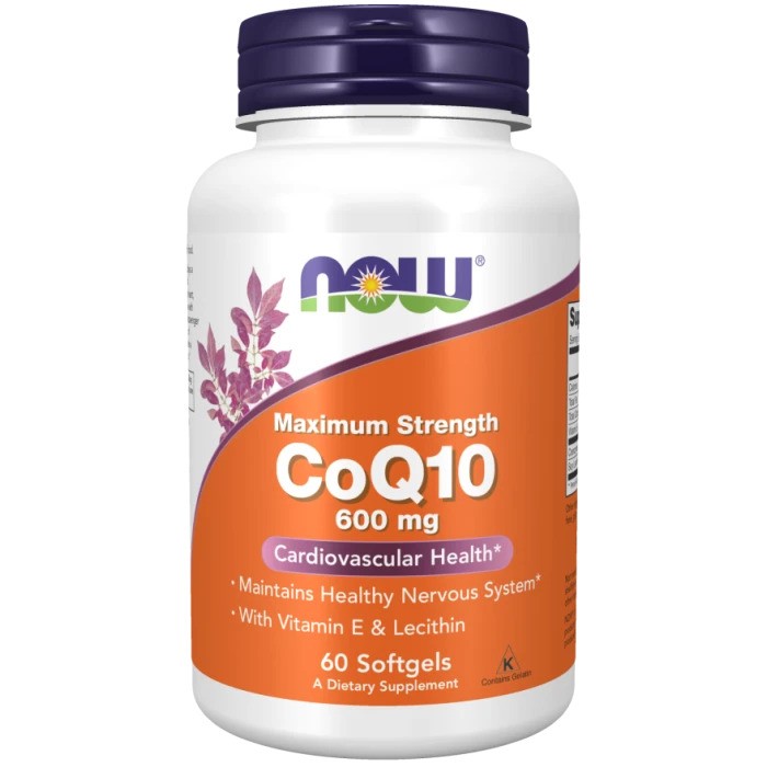 NOW coQ10 600mg, 60 capsules