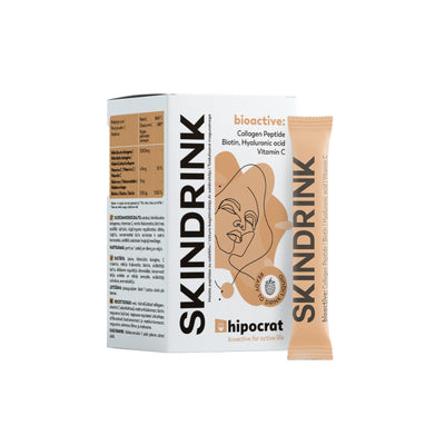 HIPOCRAT SKINDRINK hidrolizuotas kolagenas grožiui, 14 gelinių pakelių