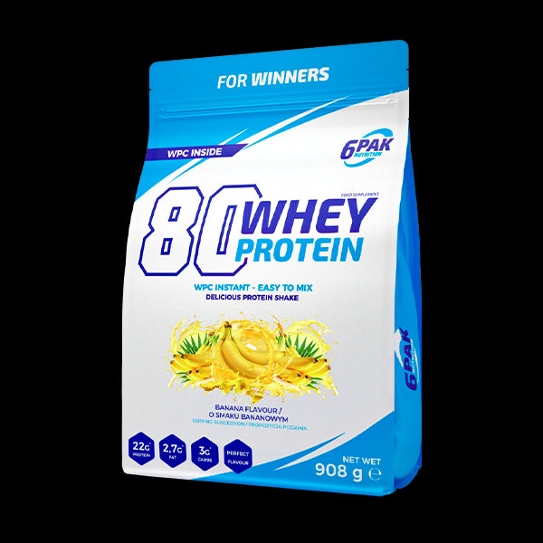 6PAK Protein 80 Whey Protein bananas - 908 g