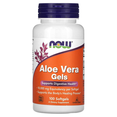 NOW Aloe Vera Gels 10000 mg, 100 capsules