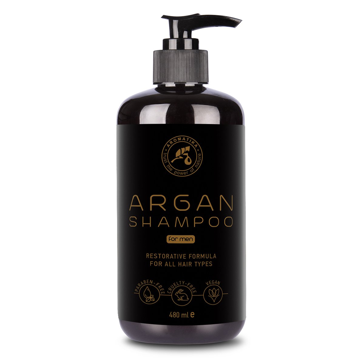 Natural argan oil and herbal extracts restorative shampoo for men for all hair types, 480 ml