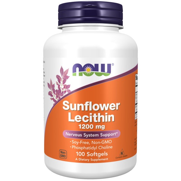 NOW Saulėgrąžų lecitinas 1200mg Sunflower Lecithin, 100 kapsulių