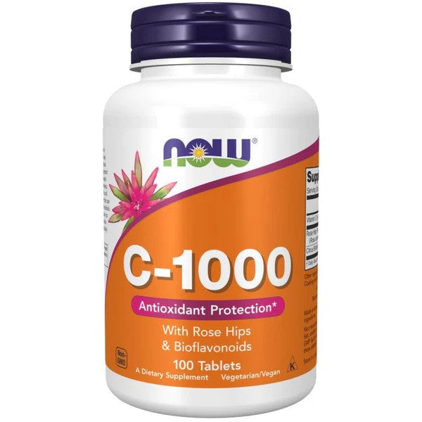 NOW Vitamin C 1000 Rose Hips &amp; Bioflavonoids, 100 tablets