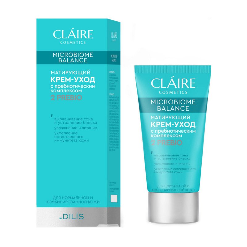 CLAIRE Microbiome Balance Matinantis prebiotinis prieziuros kremas normaliai ir misriai odai, 50 ml kaina