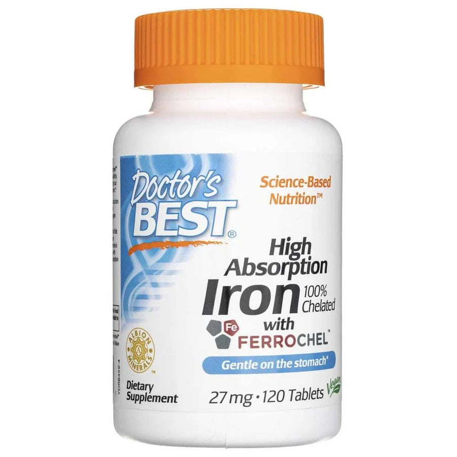 Doctor's Best Iron with Ferrochel 27mg, 120 tablets