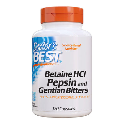 Doctors Best Betaine HCI Pepsin &amp; Gentian Bitters, 120 capsules