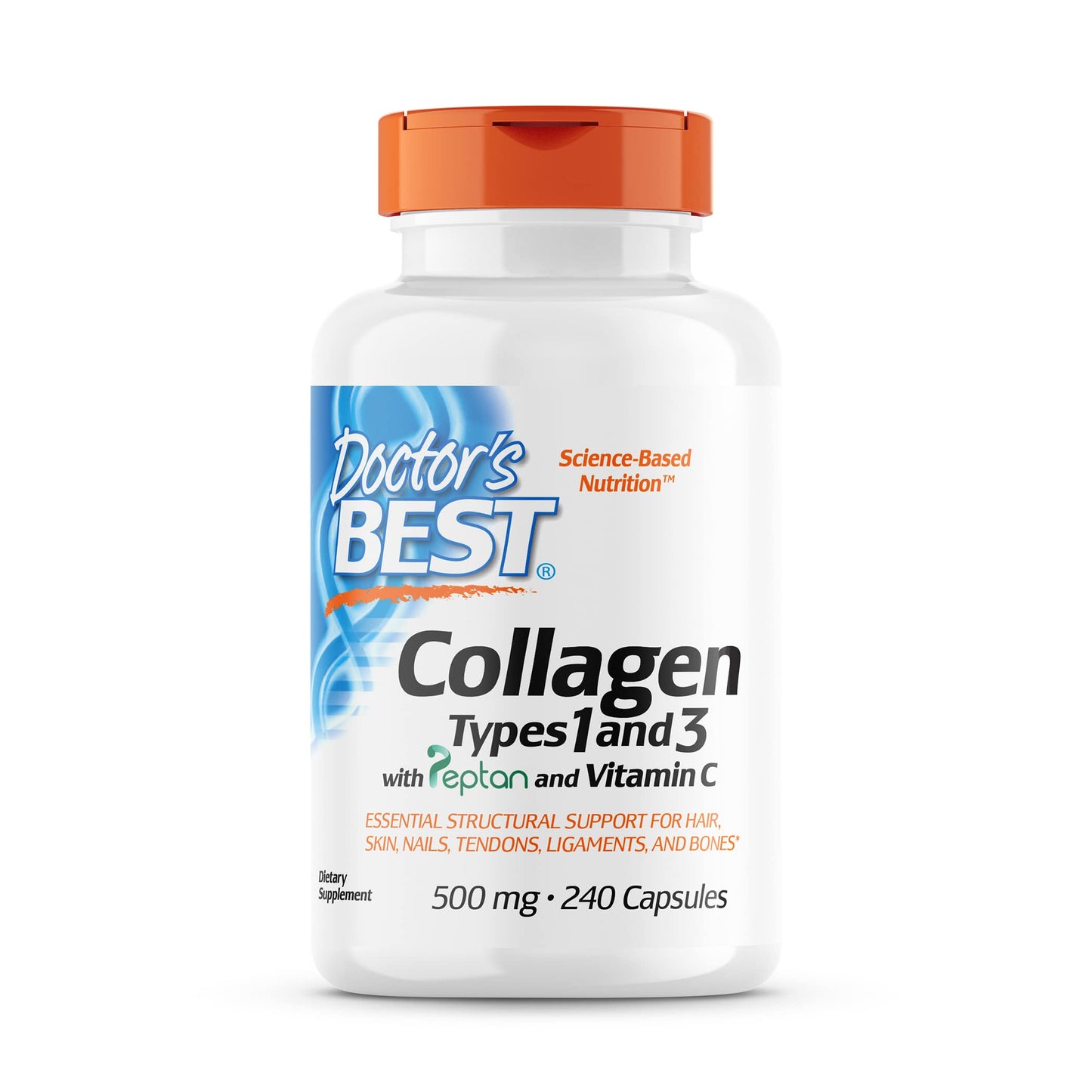 Doctor's Best Collagen type 1 and 3 with Peptan 1000mg, 180 tablets