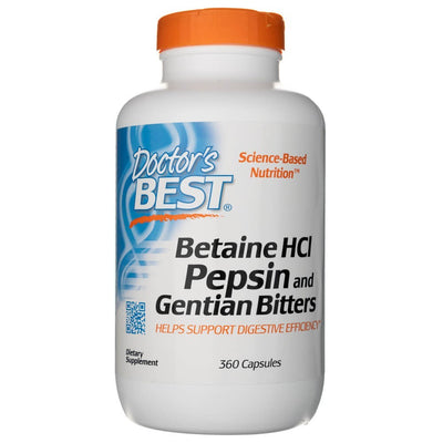 Doctor's Best Betaine HCL Pepsin & Gentian Bitters – 360 kapsulių