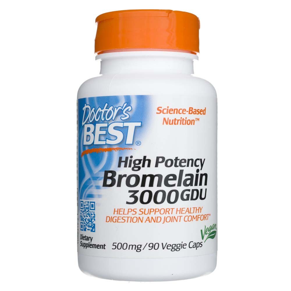 Doctor's Best Bromelain 3000 GDU 500 mg – 90 kapsulių