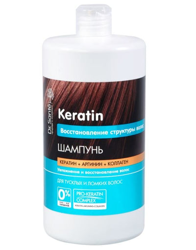 DR.SANTE Keratin Sampunas pazeistiems plaukams, 1 l kaina