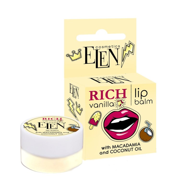 ELEN COSMETICS lupu balzamas Rich Vanilla, 9 g kaina