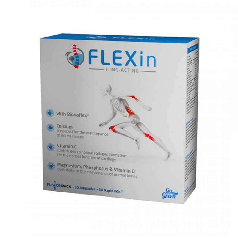 FLEXIN LONG ACTING for joints, cartilage and bones, 30 ampoules and tablets