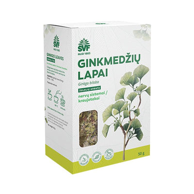 Ginkmedžių lapai , Žolelių arbata, 50g kaina