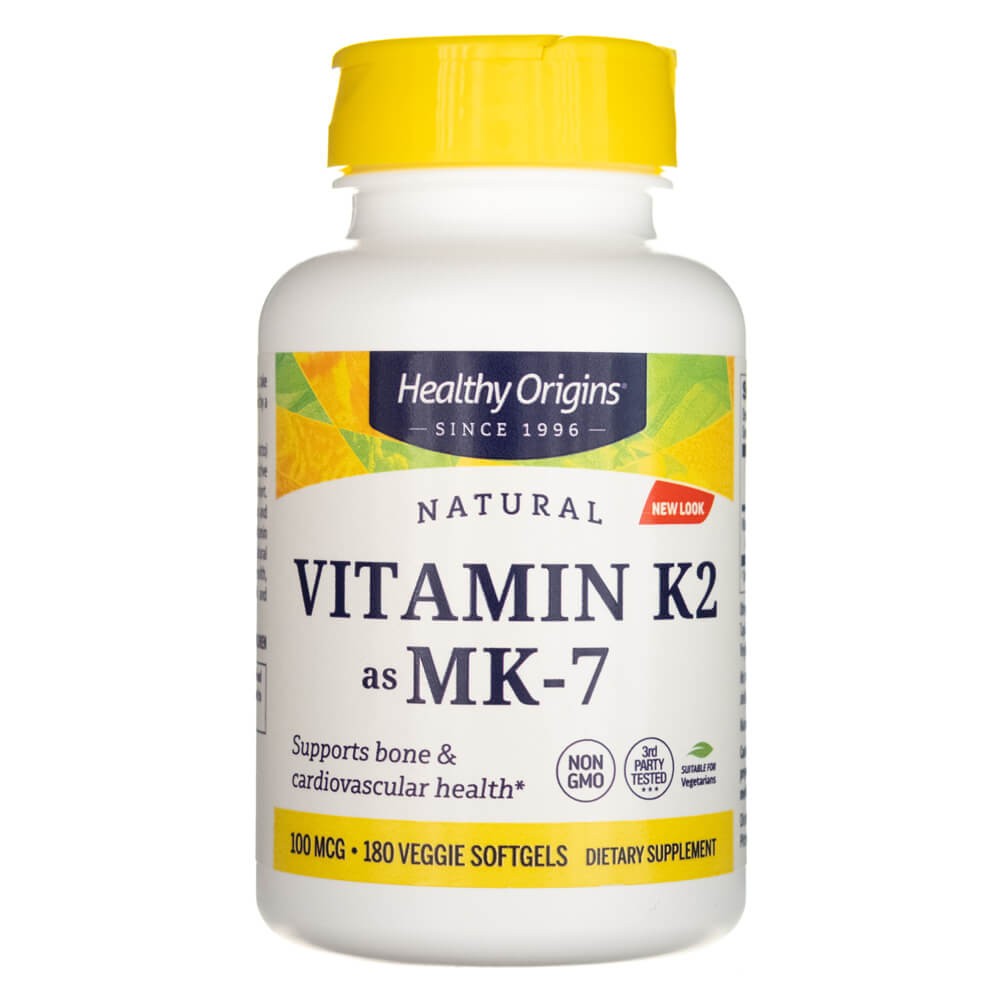 „Healthy Origins“ vitaminas K2 kaip MK-7 100 mcg – 180 kapsulių