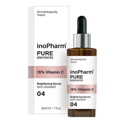 INOPHARM PURE ELEMENTS Veido serumas su 15% vitamino C, 30 ml kaina