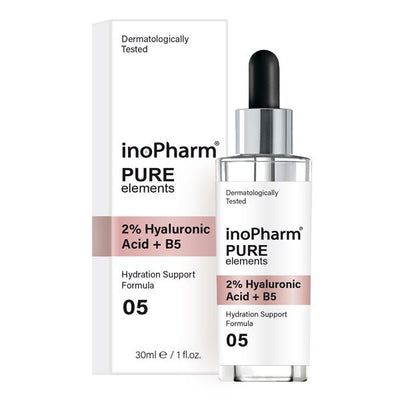 INOPHARM PURE ELEMENTS Veido serumas su 2% hialurono rugstimi, 30 ml kaina