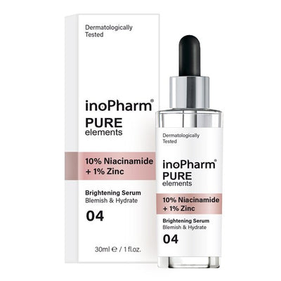 INOPHARM PURE ELEMENTS Veido serumas su niacinamidu, 30 ml kaina