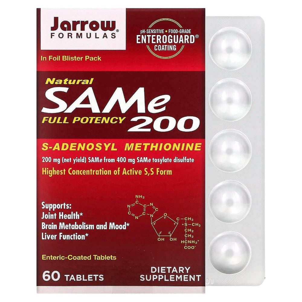 Jarrow Formulas SAMe 200 (S-adenozil L-metioninas) - 60 tablečių