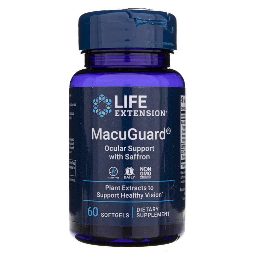 Life Extension MacuGuard® akių palaikymas su astaksantinu – 60 kapsulių