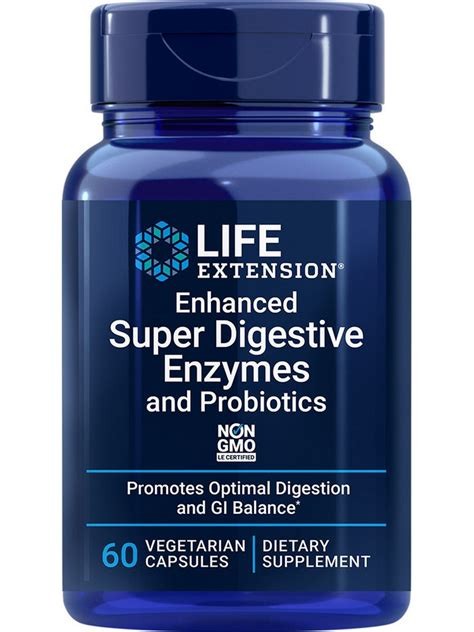 Life Extension Super Digestive Enzymes su probiotikais – 60 kapsulių