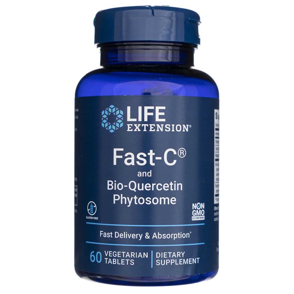 Life Extension Fast-C® ir Bio-Quercetin Phytosome – 60 tablečių