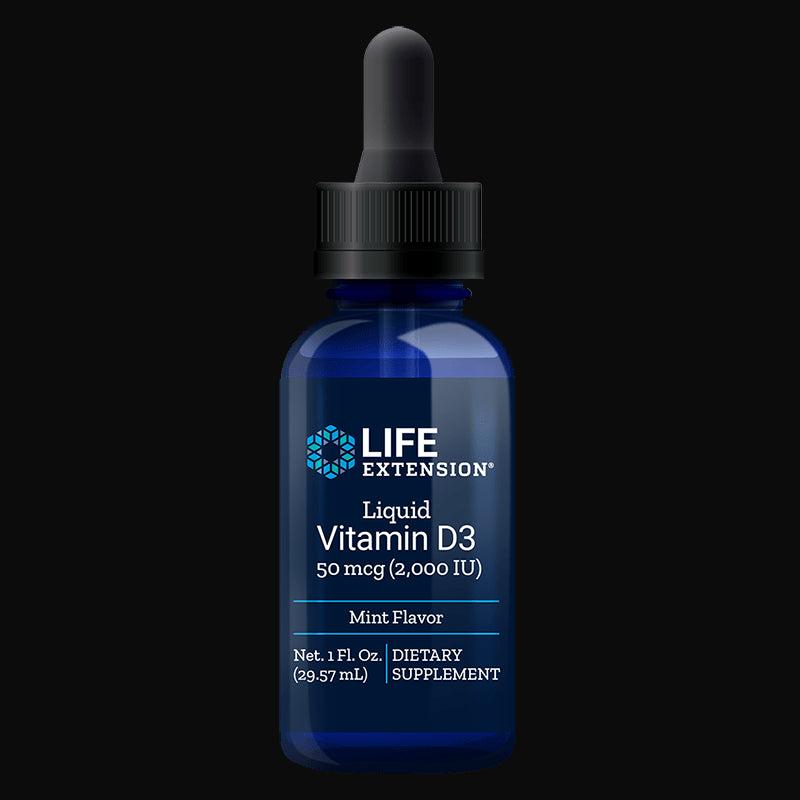 Life Extension Vitamin D3 2000 TV lašeliais mėtų - 29,57 ml