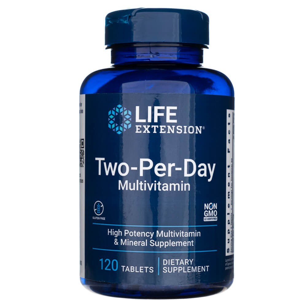 Life Extension dviejų dienų multivitaminai - 120 tablečių