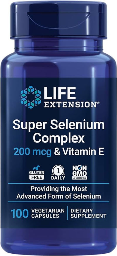 Life Extension Super Seleno kompleksas 200 mcg ir vitaminas E - 100 kapsulių