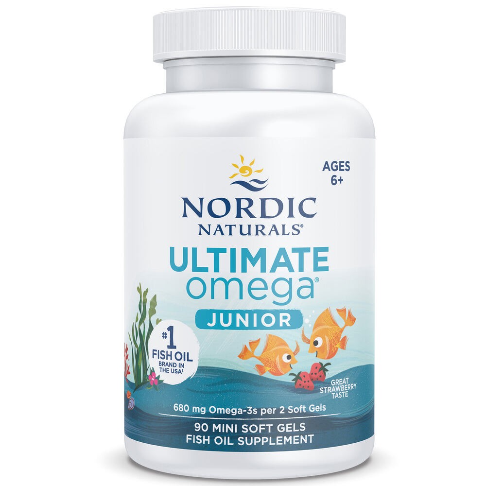 Nordic Naturals Ultimate Omega JR 680 mg braškių - 90 kapsulių